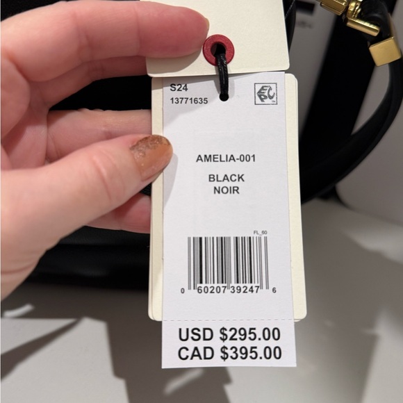 Ted Baker Black Amelia Logo Strap Leather Baguette Bag RARE! - Picture 5 of 5